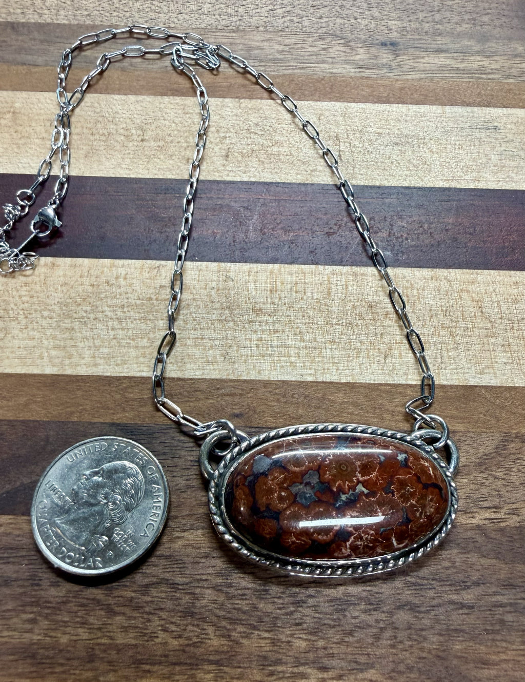 Oregonite Pendant - Sterling Silver Setting