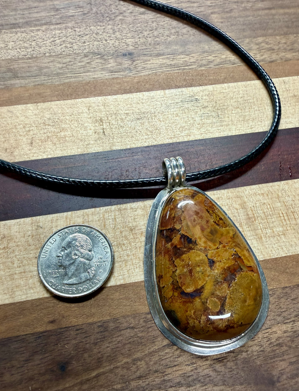 Jasper Pendant - Sterling Silver Setting