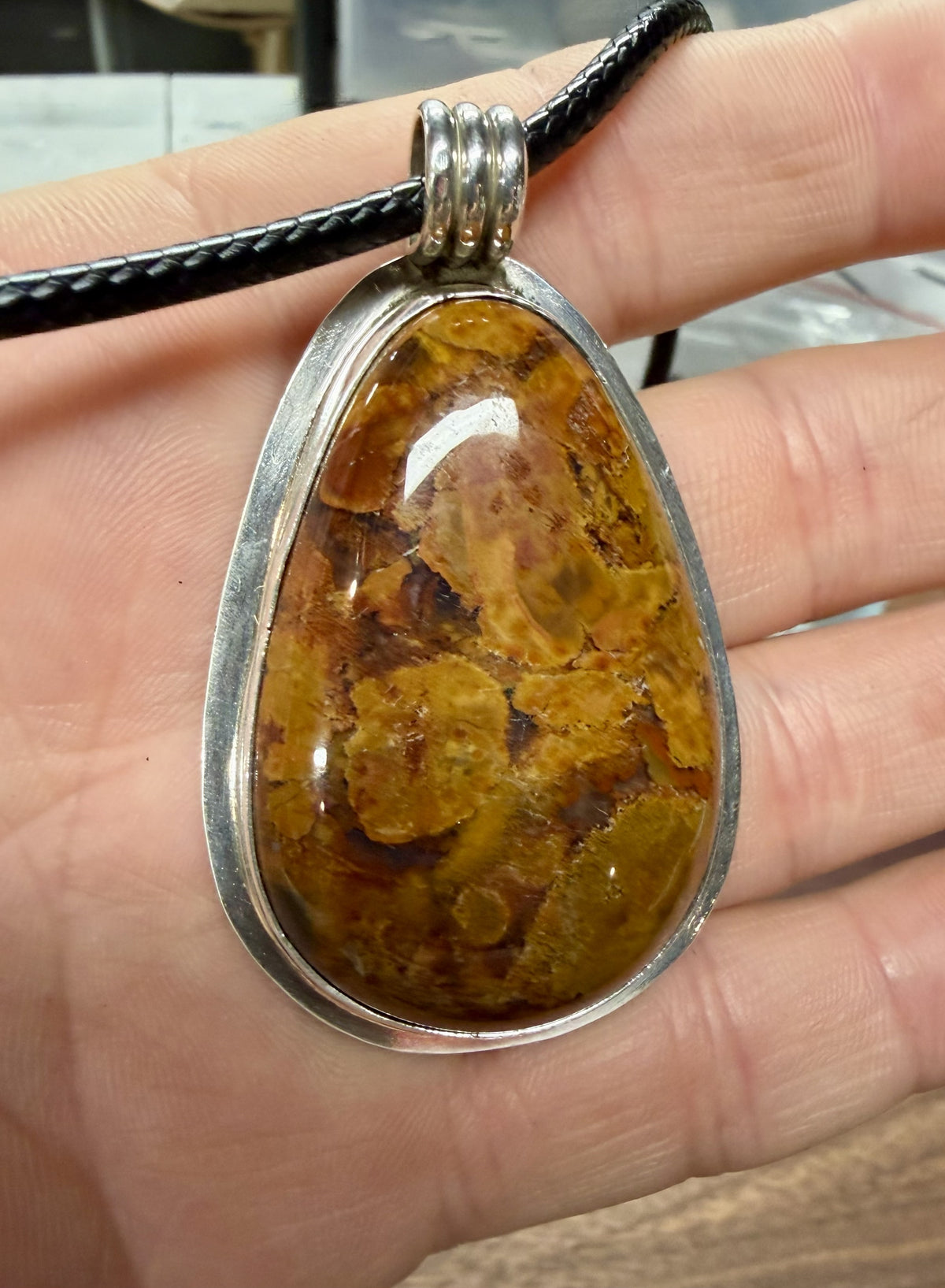 Jasper Pendant - Sterling Silver Setting