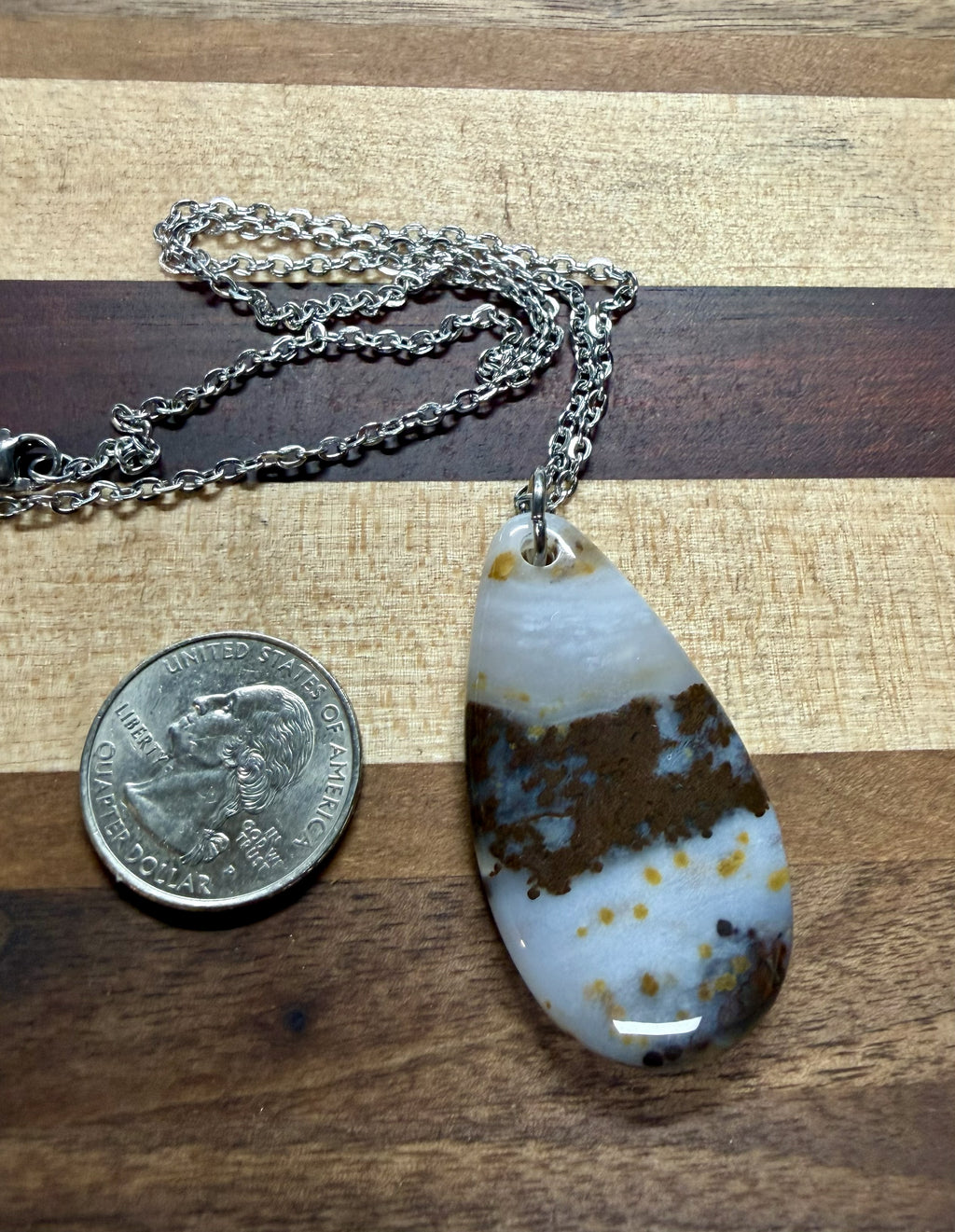 Polka Dot Agate Pendant